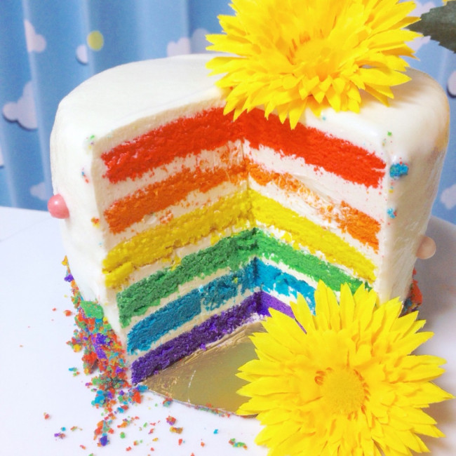 chic rainbow cake