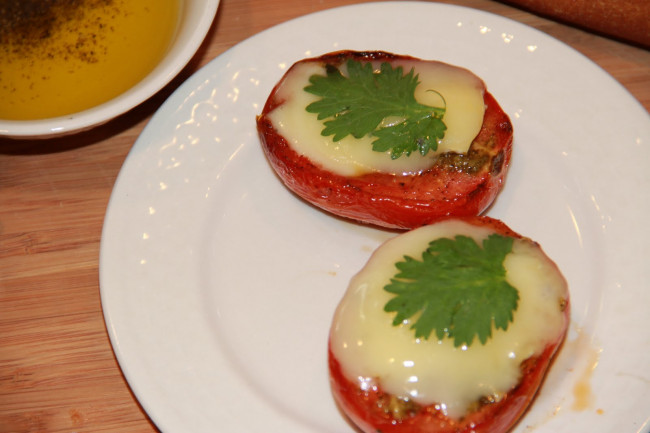 Roasted Tomatoes with Brie - The Plaid and Paisley Kitchen
