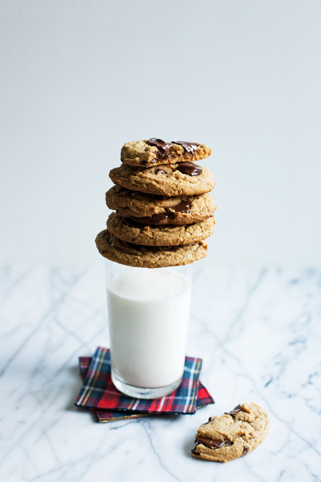 Salted Almond Butter Chocolate Chip Cookies