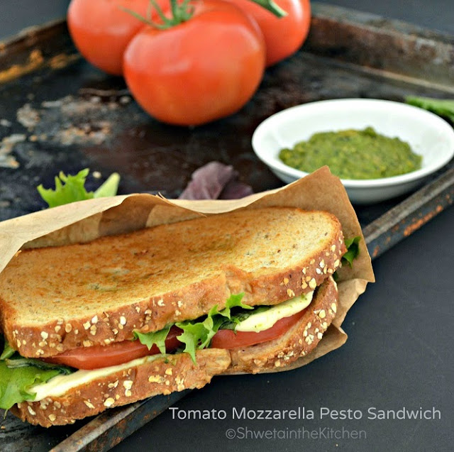 Tomato Mozzarella Pesto Sandwich