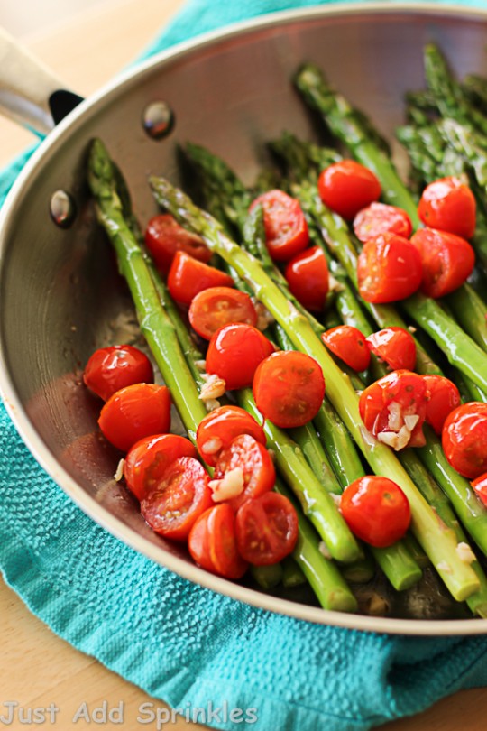 Sauteed Asparagus with Grape Tomatoes