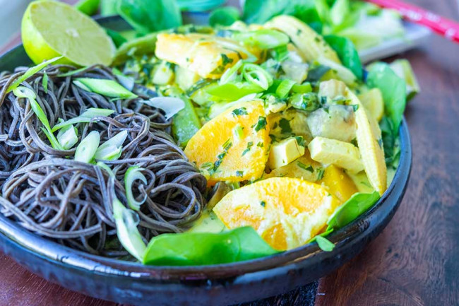Soba Noodles With Vegetables In Coconut Ginger Sauce (Gluten-Free, Vegan)
