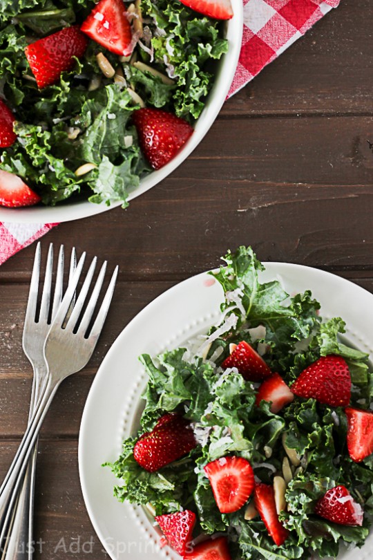 Strawberry Coconut Kale Salad