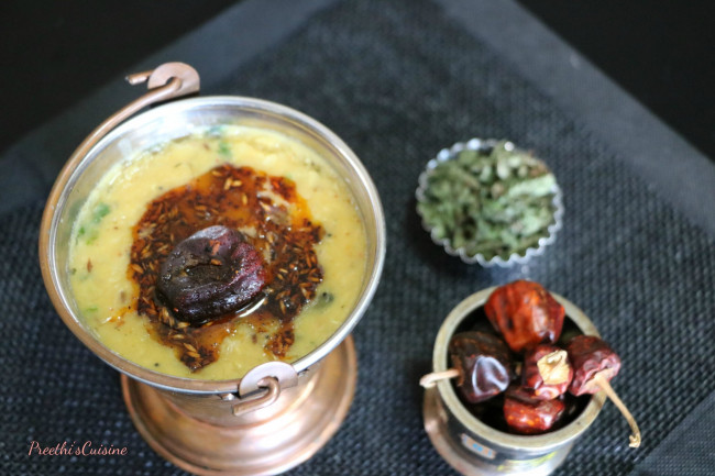 Sukhi Pudine Ki Dal / Dry Mint and Lentil Stew