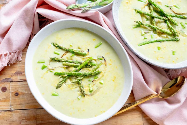 Vegan Skinny Cream Of Asparagus Soup {paleo, Gluten-free, Whole30)
