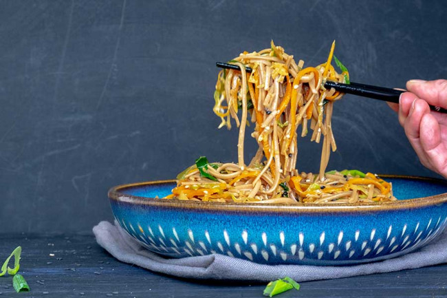 Vegetable Hibachi Noodles - Gluten Free, Vegan