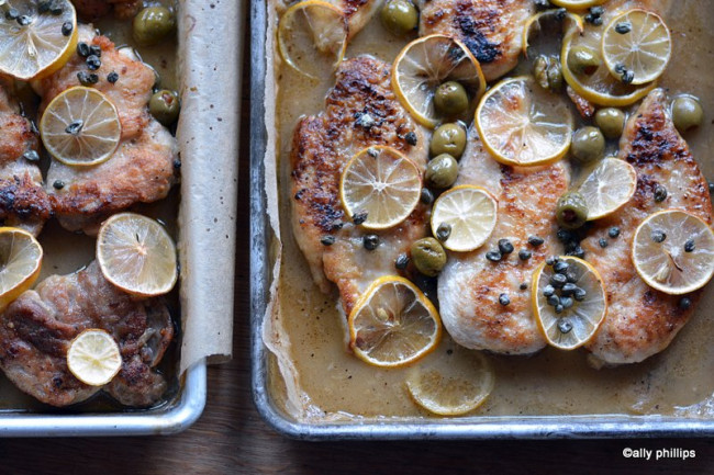 wine sauce lemon chicken capers & olives