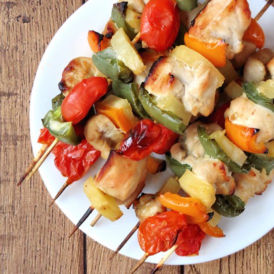 Baked Chicken Pineapple Kabobs