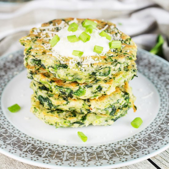 Broccoli Pancakes with Spinach