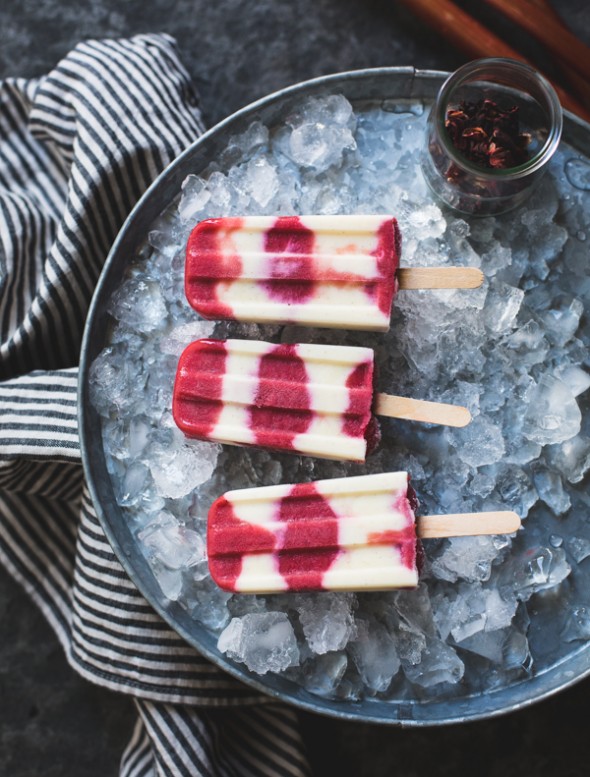 The Bojon Gourmet: Hibiscus, Rhubarb + Yogurt Ice Pops {plus a cookbook giveaway + edible flower potluck}