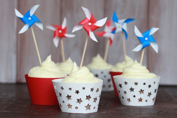 Mini Pinwheel Cupcake, Cake Toppers or Swizzle Sticks