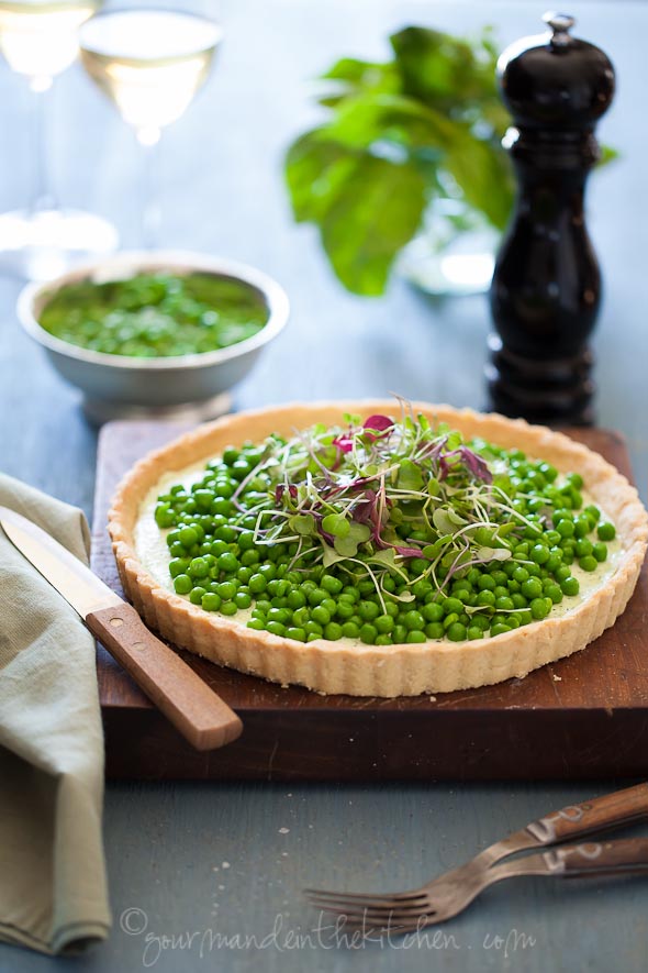 Pea and Herbed Goat Cheese Tart | Spring on a Plate (Gluten Free and Grain Free)