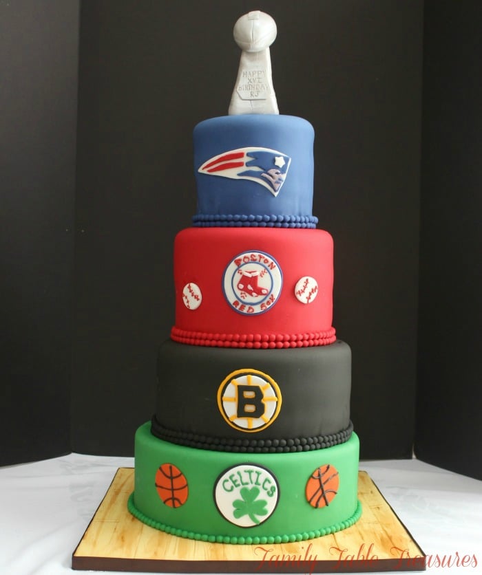 New England Sports Themed Cake