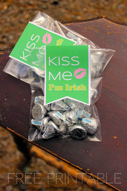 Printable St. Patrick’s Day Gift Tag “Kiss Me, I’m Irish”