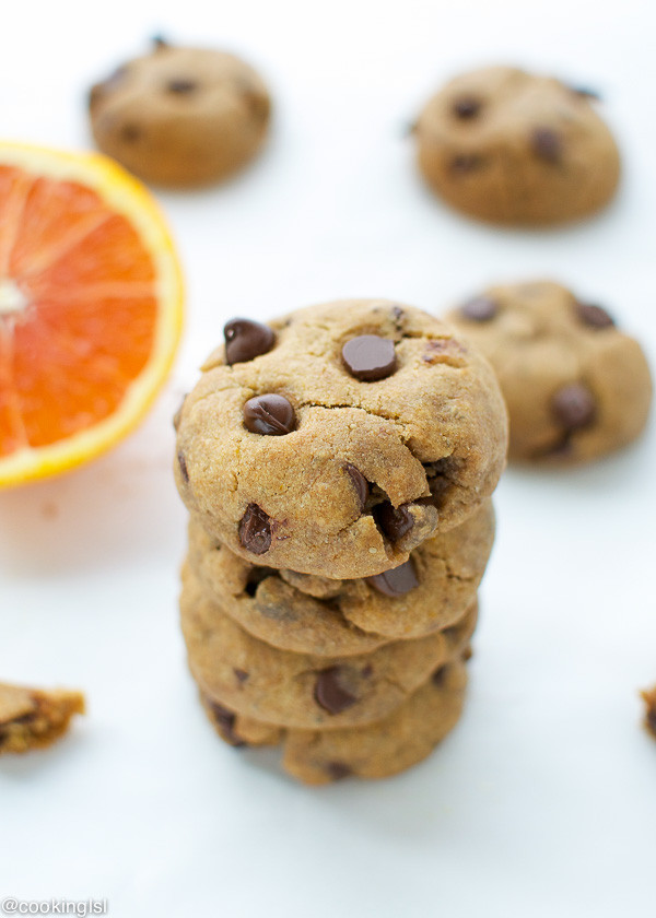 Thick And Chewy Chocolate Orange Coconut Oil Cookies