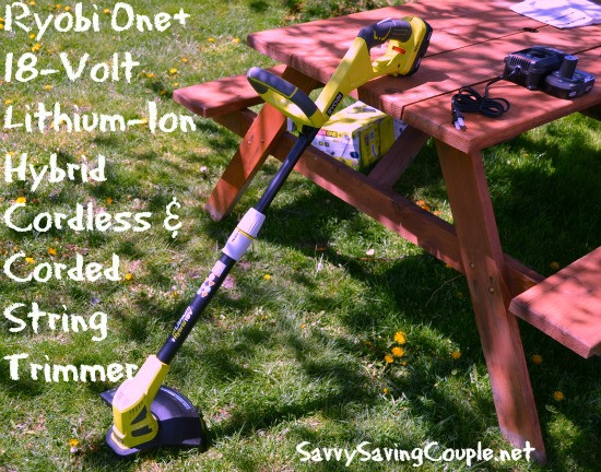 Ryobi One+ 18-Volt Lithium-Ion Hybrid Cordless & Corded String Trimmer Review & Giveaway! - Savvy Saving Couple