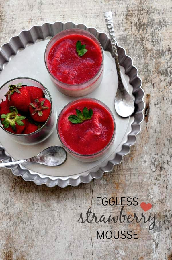 Eggless Strawberry Mousse 