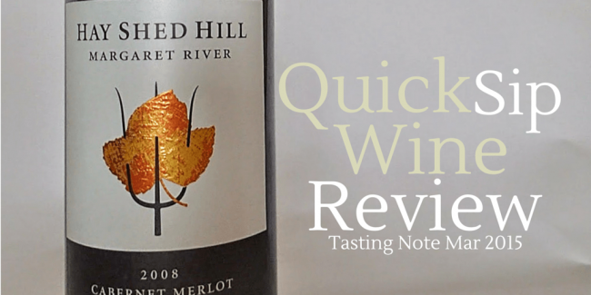 Tasting Note Wine Review Hay Shed Hill Cab Merlot 2008