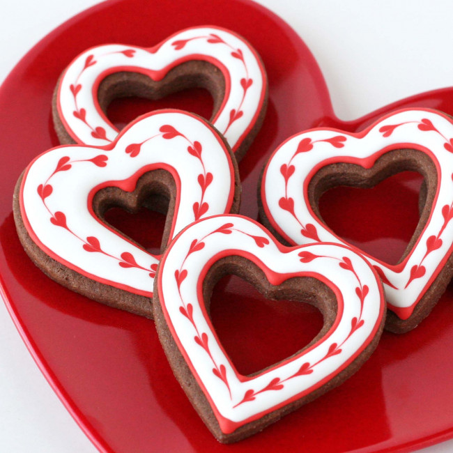 Simple Heart Valentine's Cookies