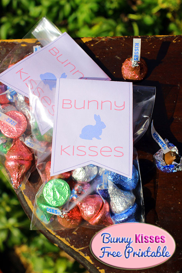 Printable Gift Topper: Give Bunny Kisses This Easter (Hopping Down Hershey’s Bunny Trail)