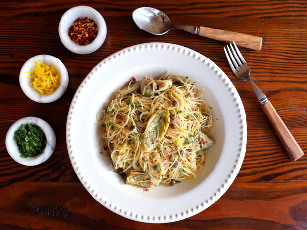 Lemon Butter Pasta with Artichokes and Capers Recipe